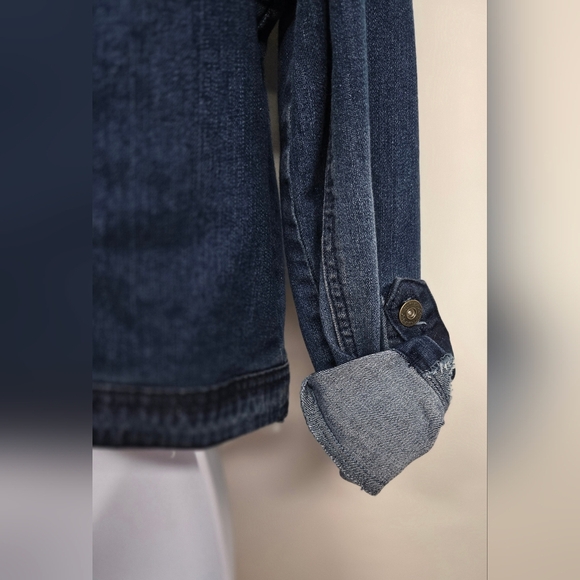 Style & Company Blue Denim Jean Jacket Adjustablw Sleeve Button Down M - Picture 5 of 8